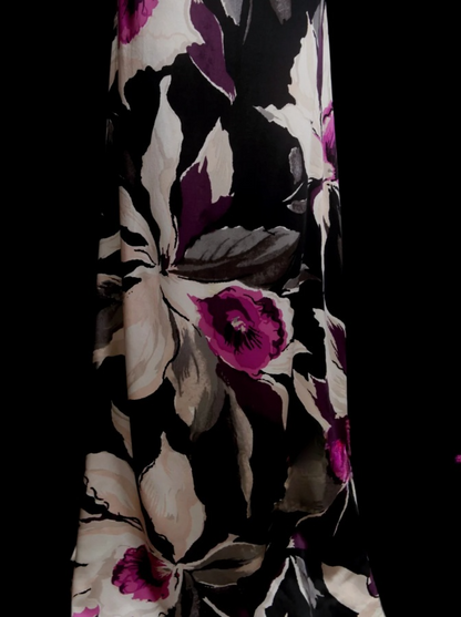 Chic Black Long Prom Dress Chiffon Halter Floral Party Dress Sheath Sleeveless Evening Dress  DP04873