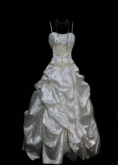 Robe de bal courte à bretelles spaghetti, gris argenté, robe de soirée courte, robe de bal Hoco DH2684