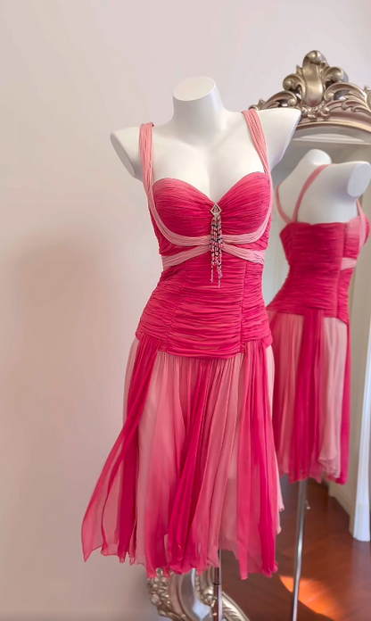 Robe de bal courte à bretelles spaghetti, gris argenté, robe de soirée courte, robe de bal Hoco DH2684