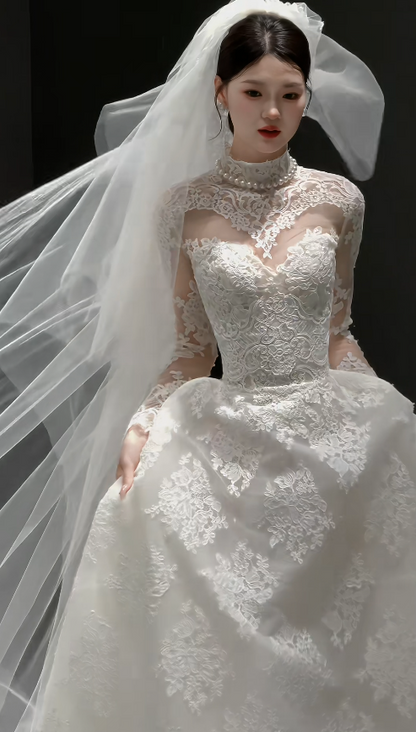 Elegant A-Line White Long Wedding Dress Tulle Appliques Sweetheart Bridal Gowns Sleeveless Bridal Dress DP04975