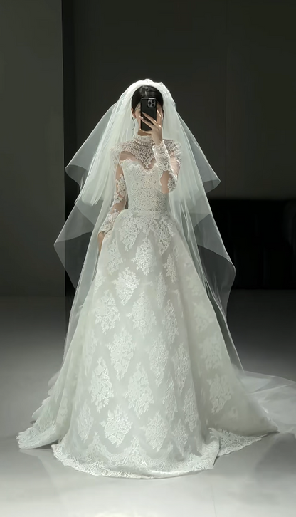 Elegant A-Line White Long Wedding Dress Tulle Appliques Sweetheart Bridal Gowns Sleeveless Bridal Dress DP04975