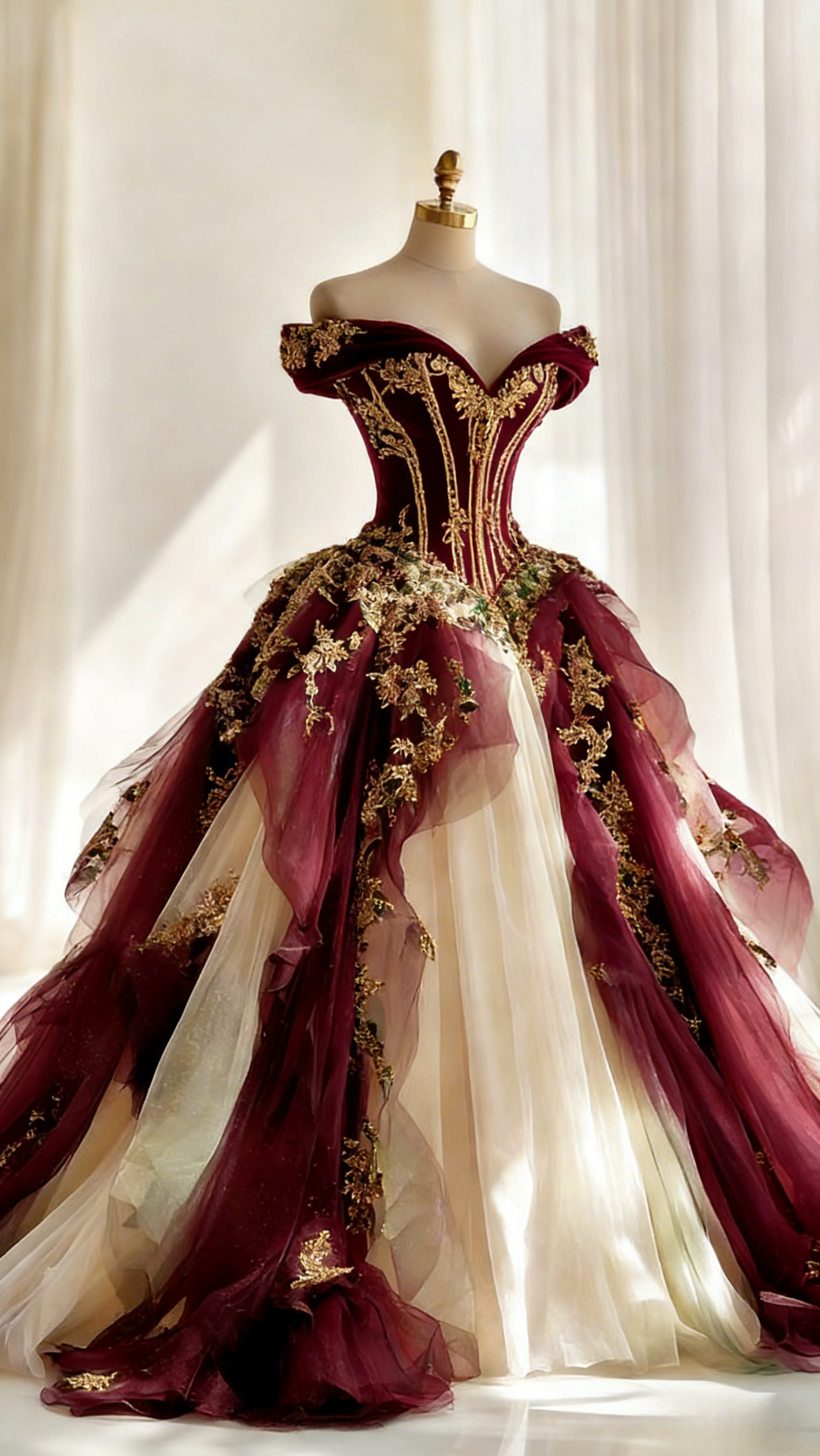 Cute Burgundy Long Prom Dress Tulle  A-Line Evening Dress Cup Sleeves Birthday Dress DP05017