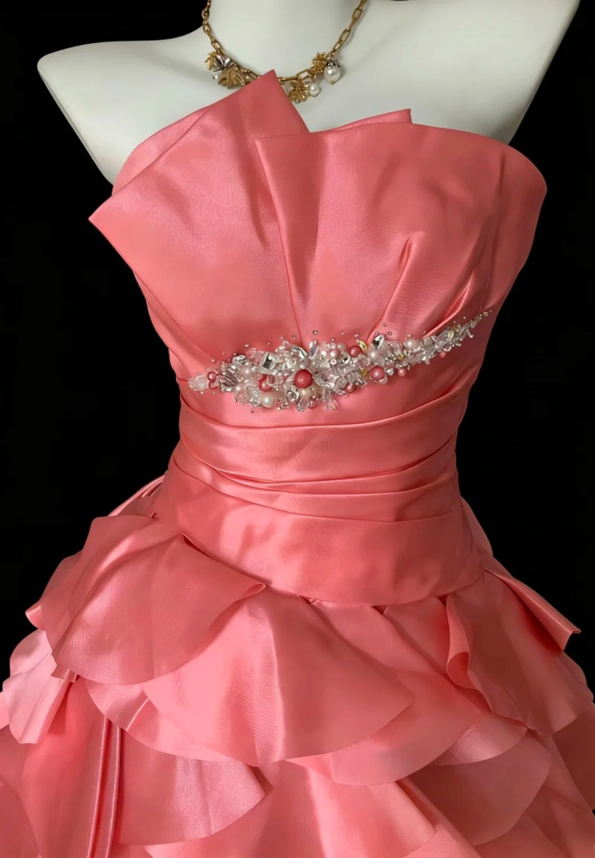 Sweet  Dark Peach Prom Dress Strapless Satin Sheath Long Evening Dress DP05034