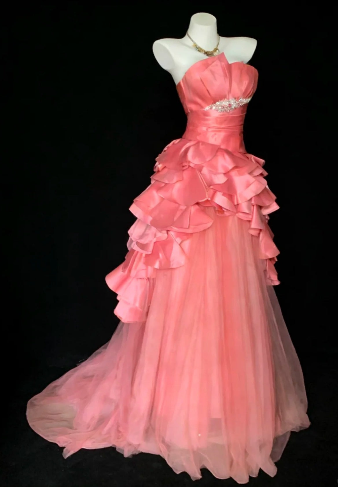 Sweet  Dark Peach Prom Dress Strapless Satin Sheath Long Evening Dress DP05034