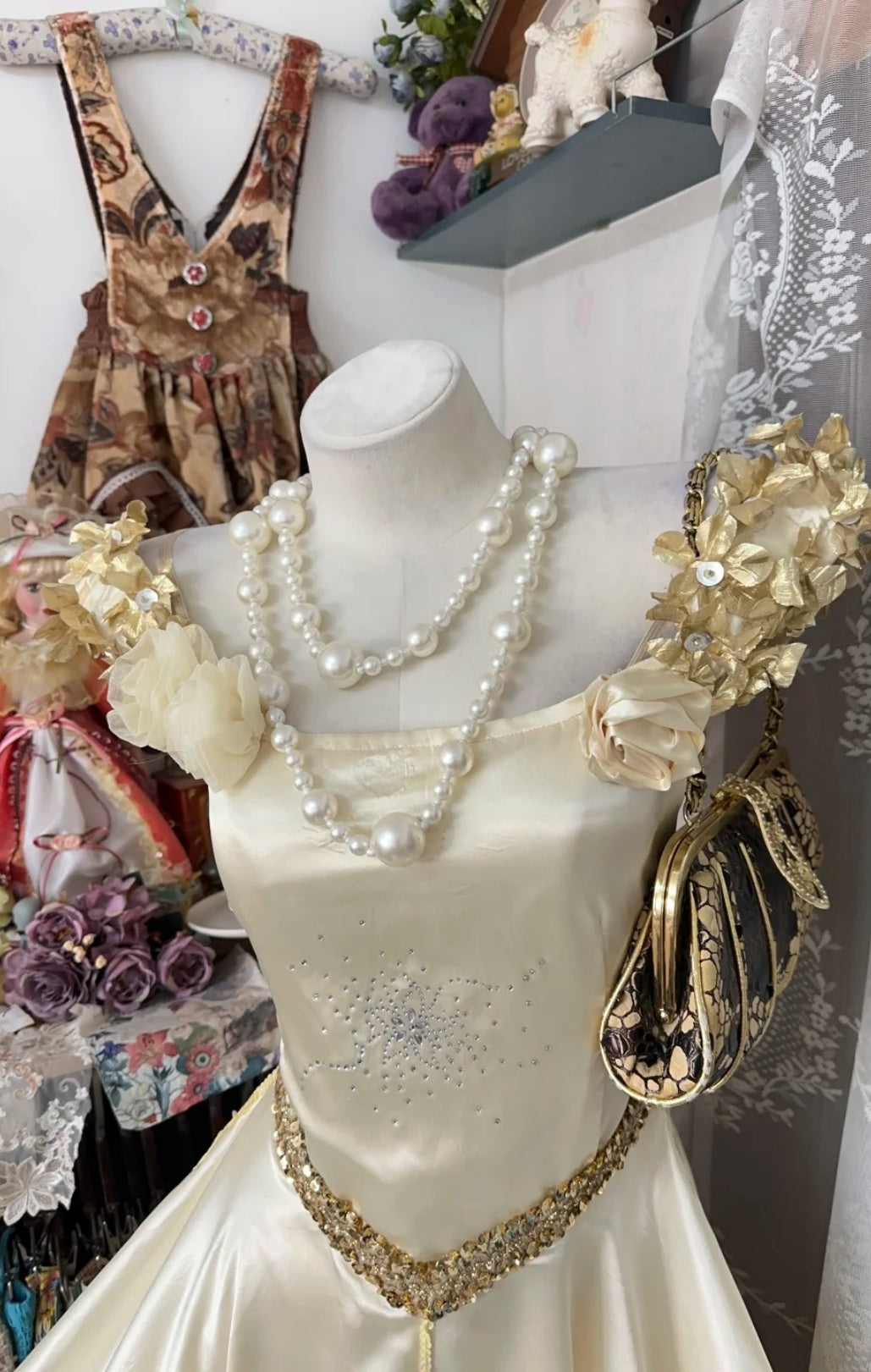 Vintage Light Champagne Prom Dress Square A-Line Evening Dress Satin Sleeveless Party Dress DP05061