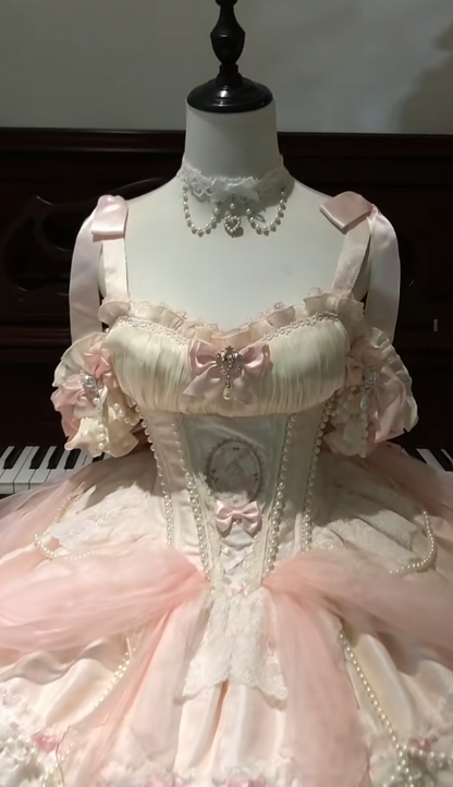 Elegantes weißes Ballkleid aus Spitze, A-Linie, Spaghettiträger, Lolita-Stil, ärmellos, Geburtstagskleid DP05217
