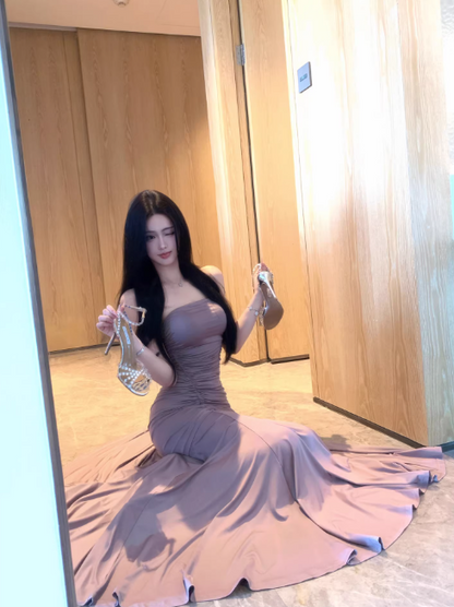 Elegantes trägerloses Etuikleid für Ball und Abend, ärmelloses Geburtstagskleid DP05225
