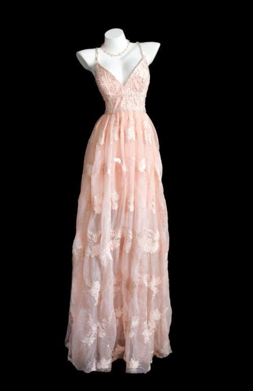 Elegantes rosa Ballkleid mit Tüllstickerei, Spaghettiträgern, A-Linie, ärmellos, Geburtstagskleid ED05235
