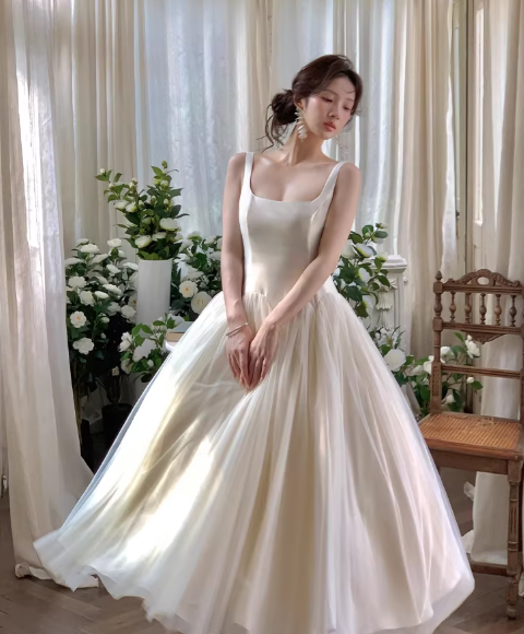 Märchenhaftes aprikosenfarbenes Chiffon-Abendkleid mit Spaghettiträgern und A-Linie, Geburtstagskleid DP05262