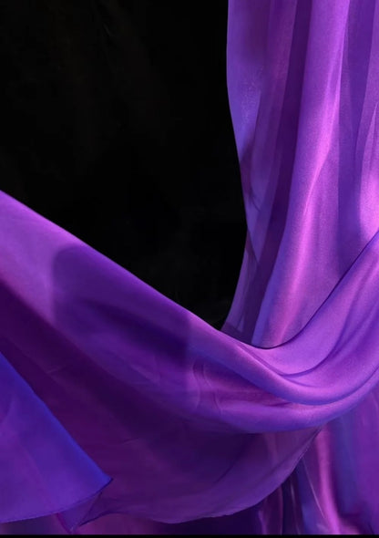 Chic Purple Prom Dress One-Shoulder Chiffon Sheath Long Evening Dress DP05285