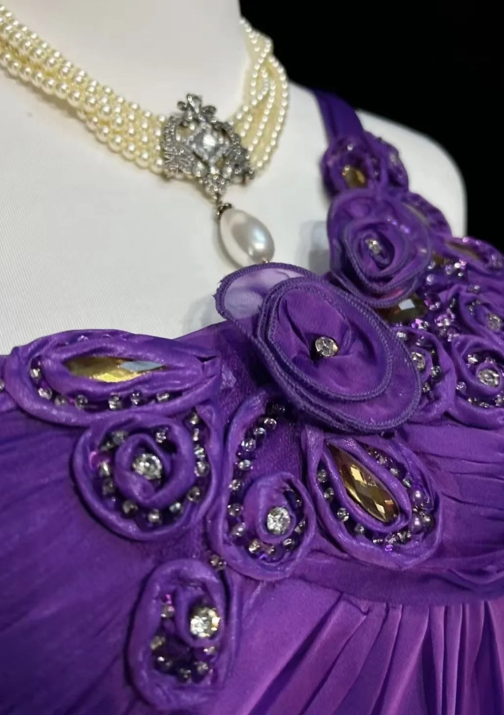 Chic Purple Prom Dress One-Shoulder Chiffon Sheath Long Evening Dress DP05285