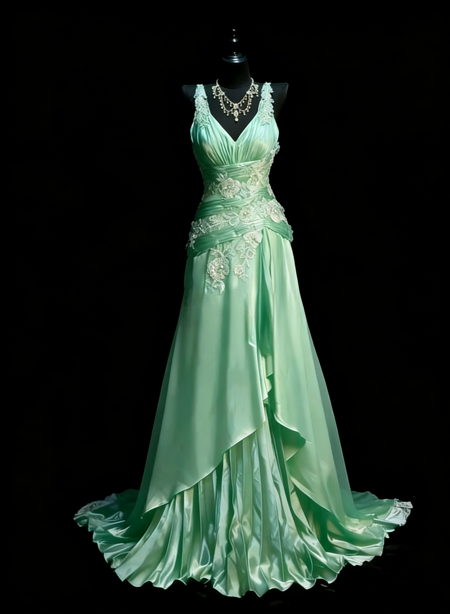 Elegantes rosafarbenes Ballkleid A-Linie V-Ausschnitt Satin langes Abendkleid Perlenbesetztes Geburtstagskleid DP05343