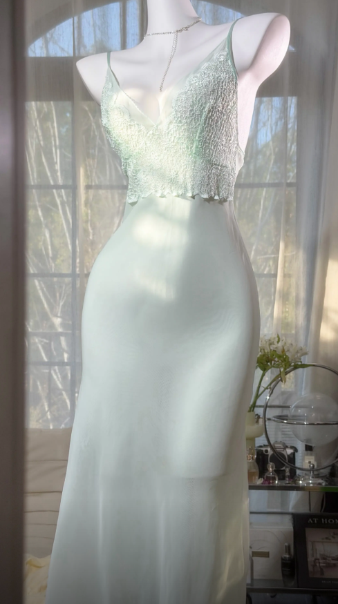 Elegantes kurzes Abendkleid in Mintgrün mit Spaghettiträgern, Etui, Chiffon, Partykleid, Ärmelloses Geburtstagskleid DP05360