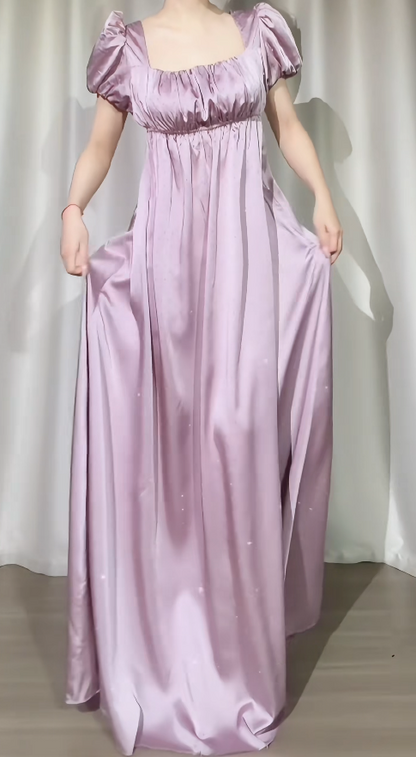 Elegantes rosafarbenes Ballkleid aus Imperial Satin, langes Abendkleid DP05363