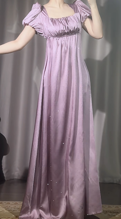 Elegantes rosafarbenes Ballkleid aus Imperial Satin, langes Abendkleid DP05363