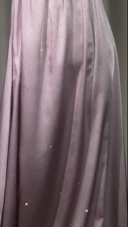Elegantes rosafarbenes Ballkleid aus Imperial Satin, langes Abendkleid DP05363