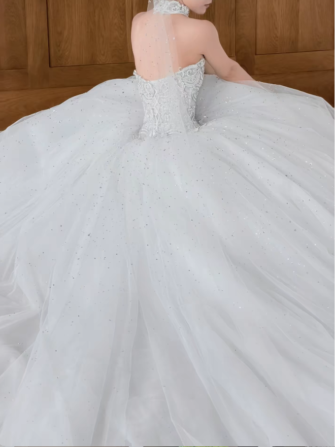 Zeitloses Sweetheart Brautkleid A-Linie Tüll Applikationen Hochzeitskleid Ärmellose Weiße Brautkleider DP05398
