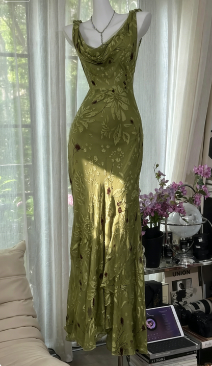 Elegante Spaghettiträger Etui Chiffon Langes Abendkleid Blaues Hochzeitsgastkleid DP05461