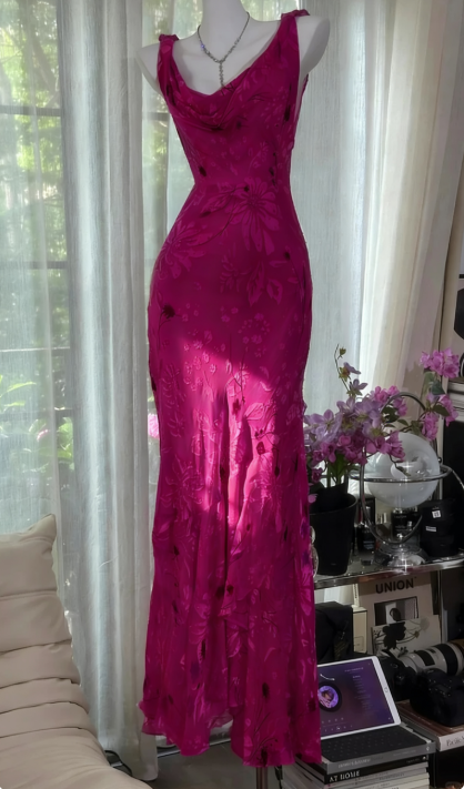Elegante Spaghettiträger Etui Chiffon Langes Abendkleid Blaues Hochzeitsgastkleid DP05461