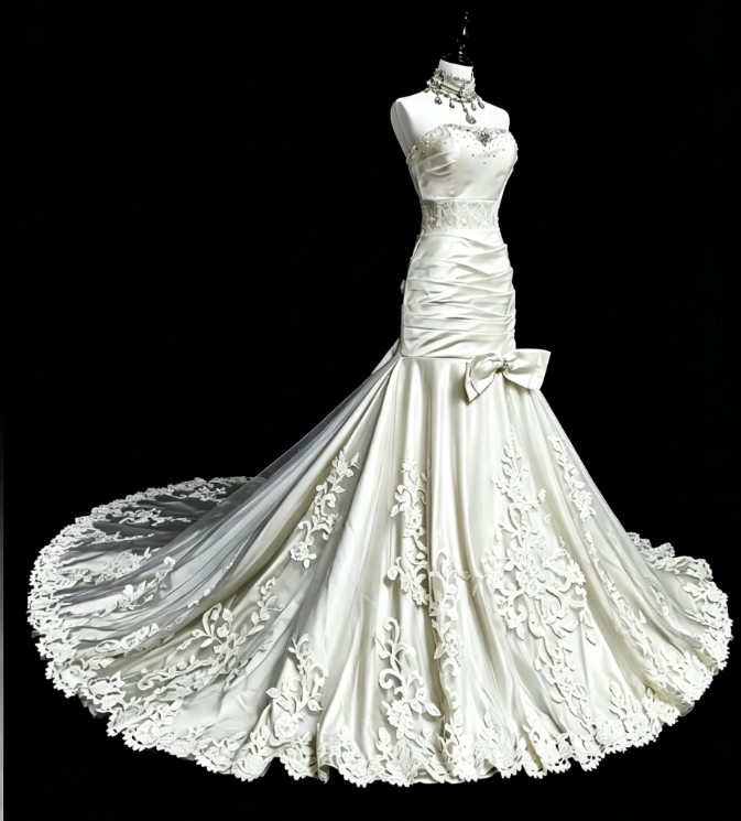Fairy Sweetheart Sheath Long Evening Dress White Prom Dress Satin Formal Dress DP05468