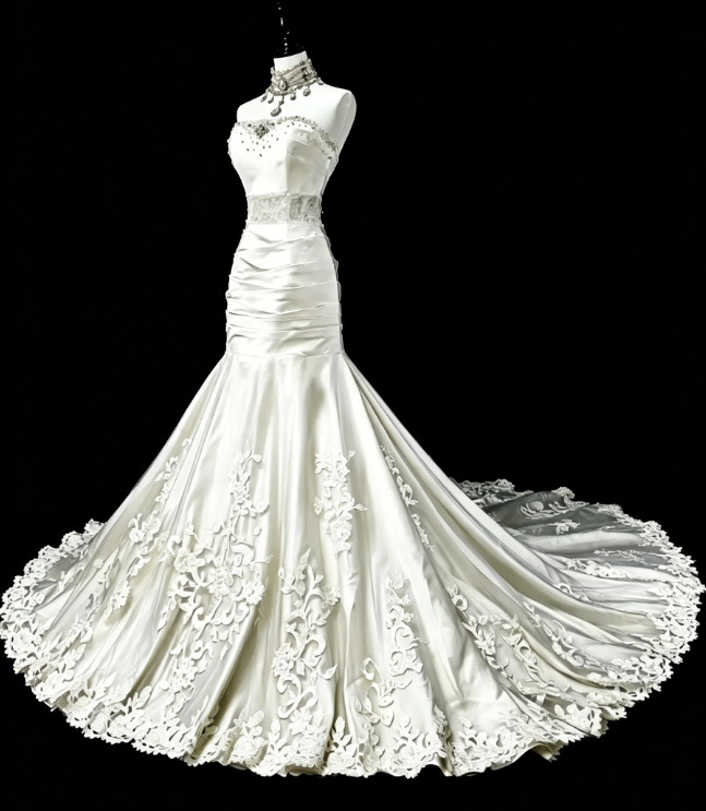 Fairy Sweetheart Sheath Long Evening Dress White Prom Dress Satin Formal Dress DP05468