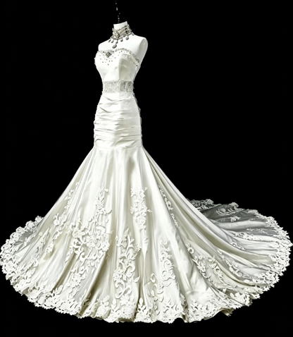 Fairy Sweetheart Sheath Long Evening Dress White Prom Dress Satin Formal Dress DP05468