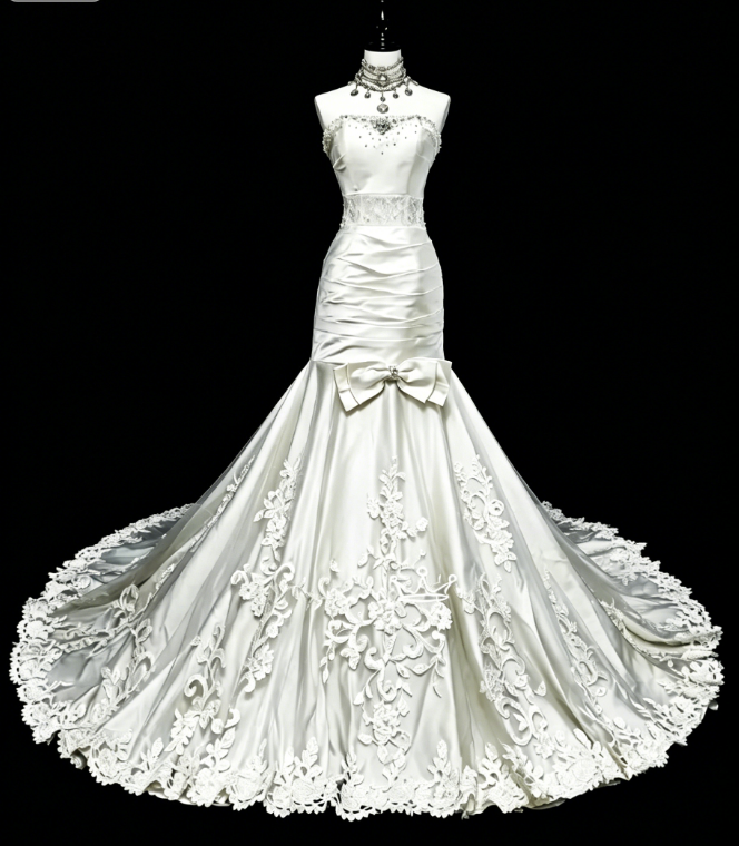 Fairy Sweetheart Sheath Long Evening Dress White Prom Dress Satin Formal Dress DP05468
