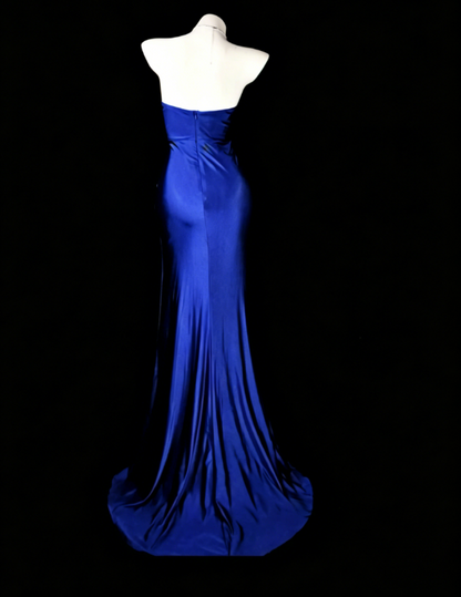 Märchenhafte Liebste Etui-Abendkleid Blaues Ballkleid Satin Festliches Kleid DP05469