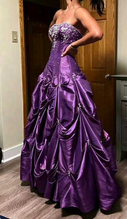 Feenhaftes, trägerloses A-Linien-Abendkleid in Grün, Ballkleid aus Satin, formelles Kleid DP05470