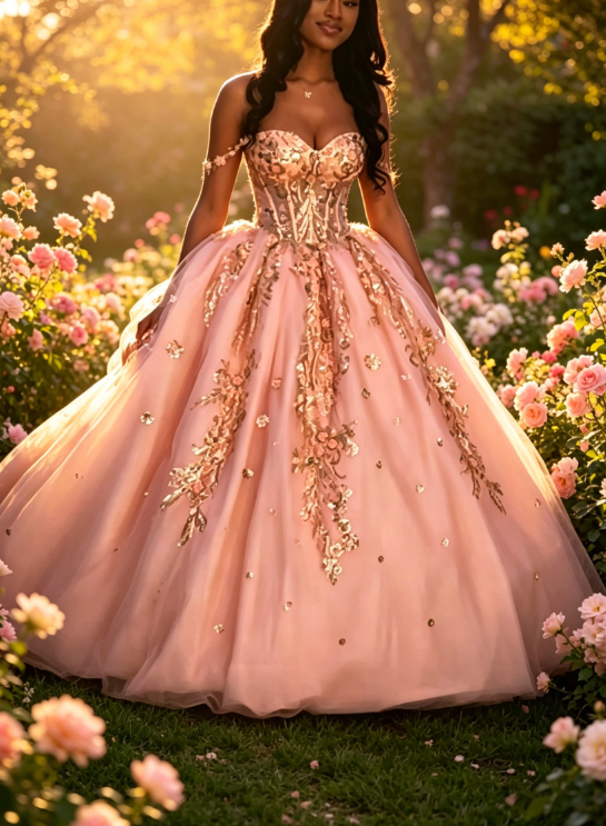Schickes schulterfreies Ballkleid Quinceañera Kleid Pinkes Abschlussballkleid Tüll Pinkes Sweet 16 Kleid DP05475