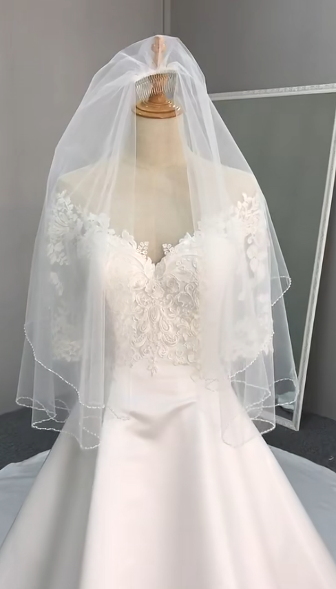 Elegant Off-shoulder A-Line Wedding Dress Satin Appliques Bridal Gown White Bridal Dress DP05565
