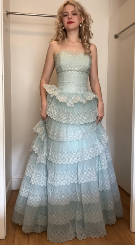 Elegantes trägerloses A-Linien Tüll langes Abendkleid Tiffany Blau Ballkleid DP05641