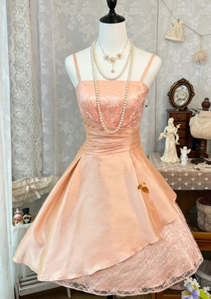 Schickes kurzes Ballkleid mit Spaghettiträgern, A-Linie, Satin, Geburtstagskleid, Rouge-Rosa, Abschlussfeierkleid DP05729