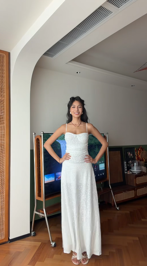 Classy White Birthday Dress, Spaghetti Straps Sheath Lace Long Evening Dress DP05773