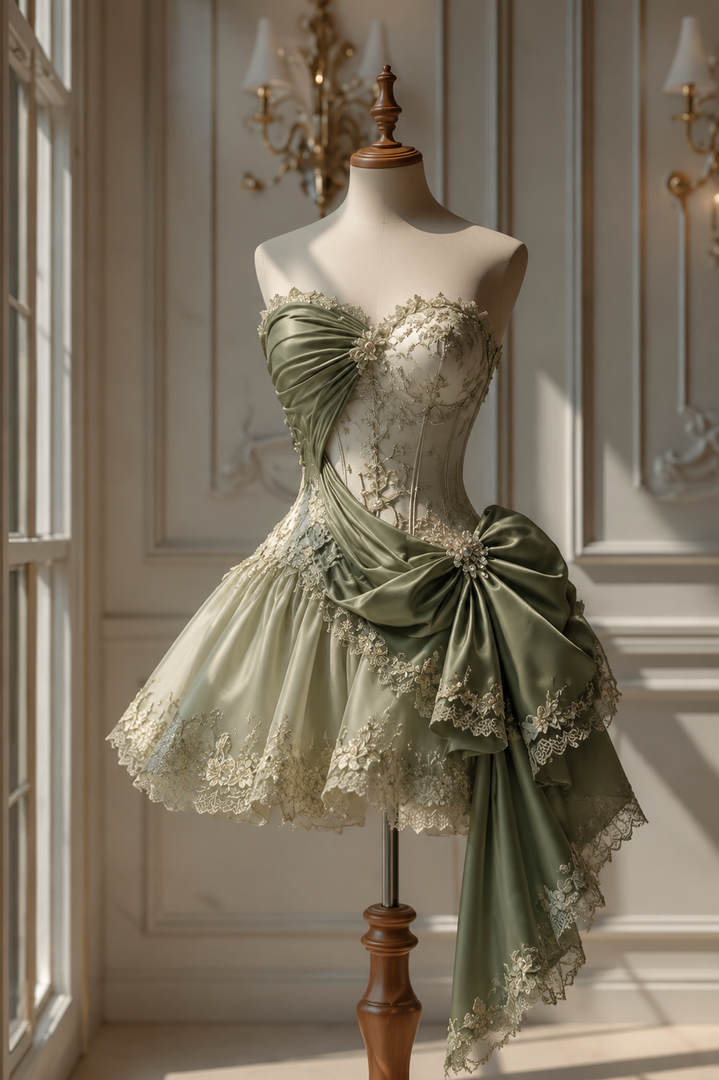 Sweet Sage Short Homecoming Dress Sweetheart Sheath Satin Birthday Dress Sleeveless Party Dress DP05845
