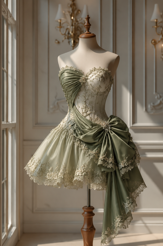 Sweet Sage Short Homecoming Dress Sweetheart Sheath Satin Birthday Dress Sleeveless Party Dress DP05845