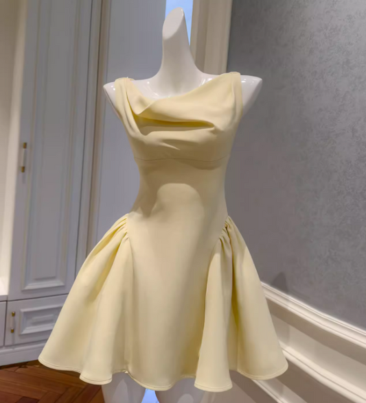 Chic Apricot Short Homecoming Dress A-Line Chiffon Birthday Dress Sleeveless Party Dress  DP05860