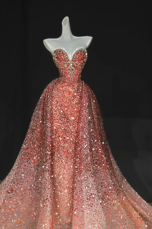 Magnifique robe rouge de soirée pour les 16 ans, bustier, longue, fourreau en tulle, robe de bal DP05876