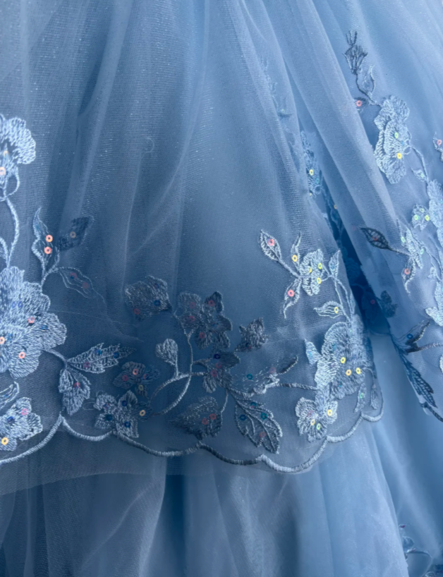 Cute Blue Quinceanera Dress Sweetheart Ball Gown Tulle Sweet 16 Dress DP05905