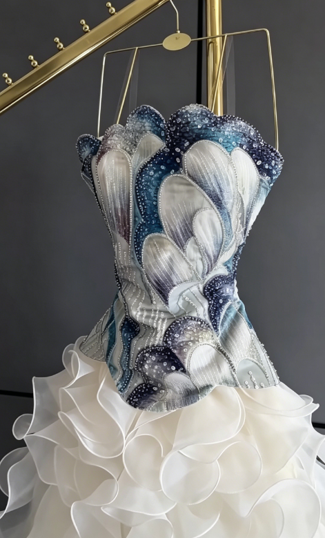 Chic Blue Short Party Outfit Strapless A-Line Chiffon Birthday Dress DP05953