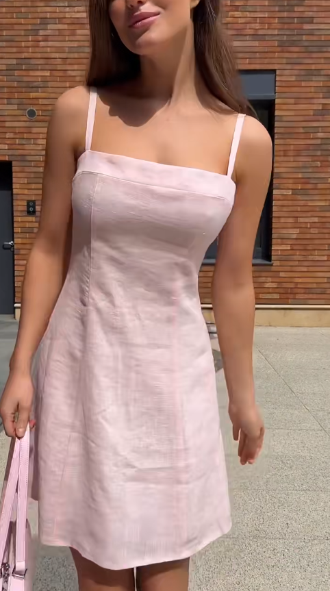 Einfaches pinkfarbenes Hoco-Kleid, Spaghettiträger, A-Linien-Geburtstagskleid, Chiffon-Abschlussballkleid DP06009