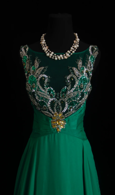 Elegant A-Line Chiffon Green Mother of Bridal Dress DP06023