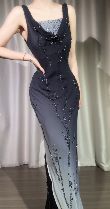 Glam Straps Sheath Chiffon Long Evening Dress White Prom Dress DP06112