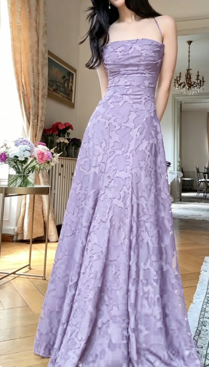 Elegant Lavender Long Evening Dress Lace Sheath Formal Dress DP06134
