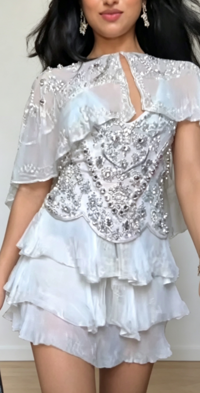 Chic kurzes Hoco-Kleid Etuikleid für Partykleid Perlenbesetztes Chiffon-Geburtstagskleid DP06164