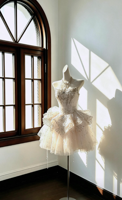 Cute Pink Birthday Dress Off-shoulder Tulle Dress for Party A-Line Hoco Dress DP06207