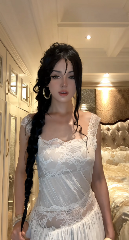 Robe de soirée élégante blanche en mousseline Robe de soirée fourreau bustier Robe de bal DP06239