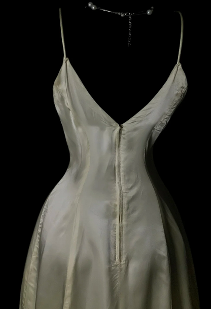 Elegantes champagnerfarbenes Abendkleid mit Trägern, figurbetontes Ballkleid, Spitze, Satin, Abendkleid DP06254