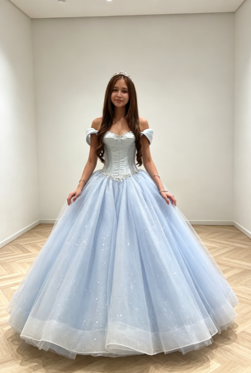 Glamouröses blaues Ballkleid A-Linien-Kleid für Partys Tüll-Abendkleid DP06326