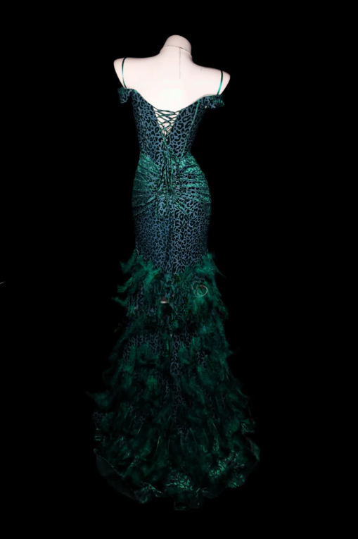 Robe de bal fourreau Glam Jade pour soirée en satin DP06332